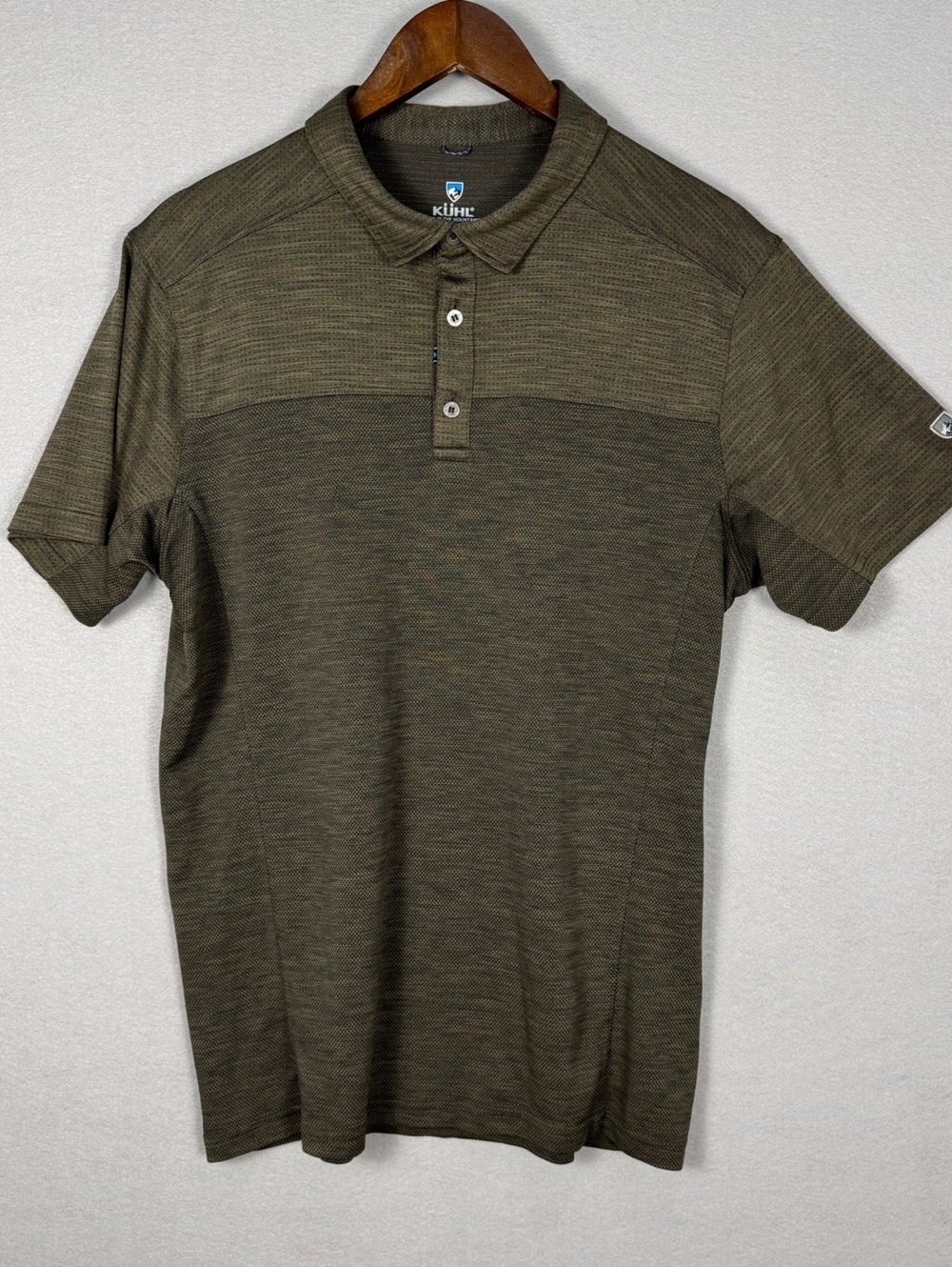 KÜHL Men's Large Polo Shirt Two-Tone Olive Green